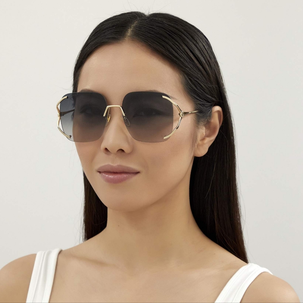 NEW WOMEN GUCCI SUNGLASSES GG0646S 001 SQUARE GUCCI EYEWEAR - Picture 5 of 10